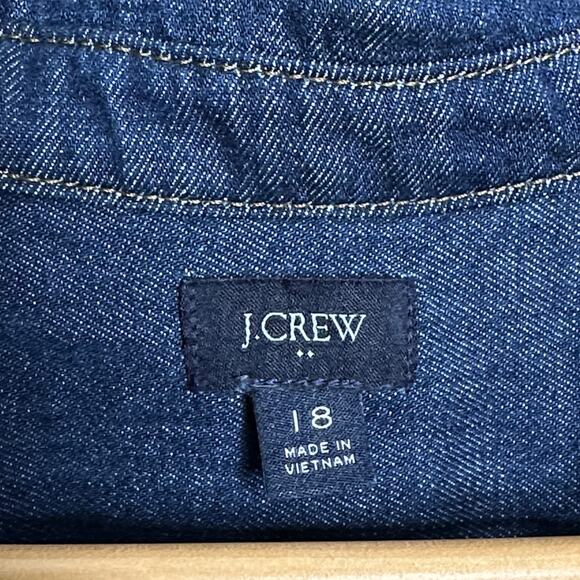 J. CREW 2024 Denim Utility Mini Dress Dark Indigo Sz 18 {A13} - Picture 6 of 8